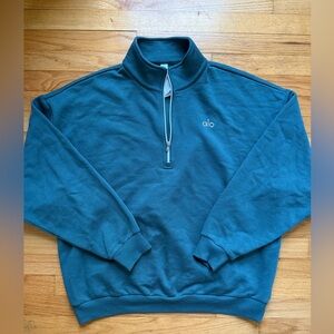 ALO Yoga Men's Clover Green Zip-Up Sweater